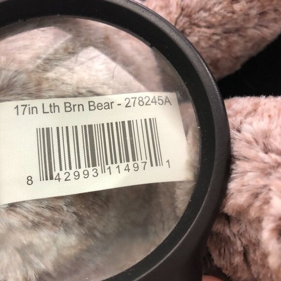 HugFun 2 Tone Brown Bear Ribbed Feet and Ears Size Med 17" - Picture 9 of 9